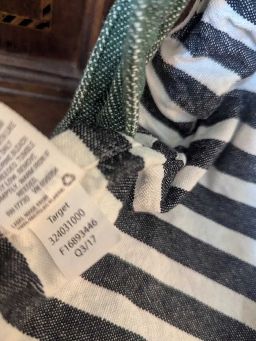 Hearth and Hand Charcoal/White Stripe Apron